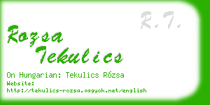 rozsa tekulics business card