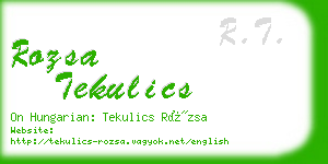 rozsa tekulics business card